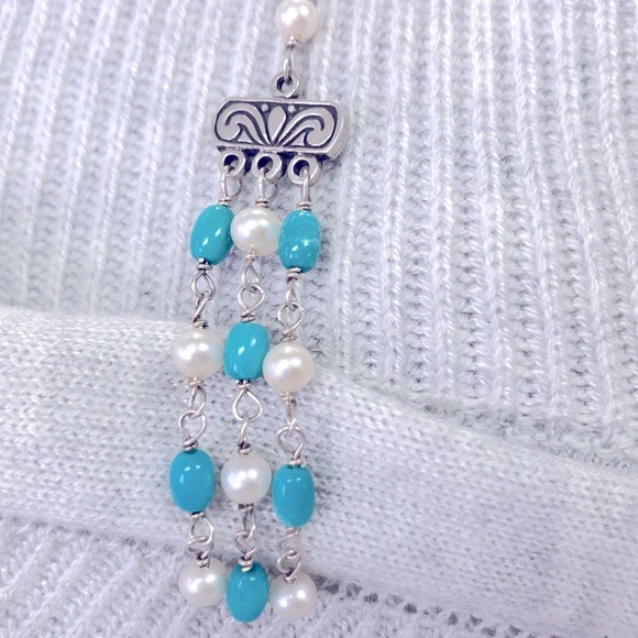 Silpada Pearl & Turquoise Necklace - 925 Silver - Picture 2 of 10